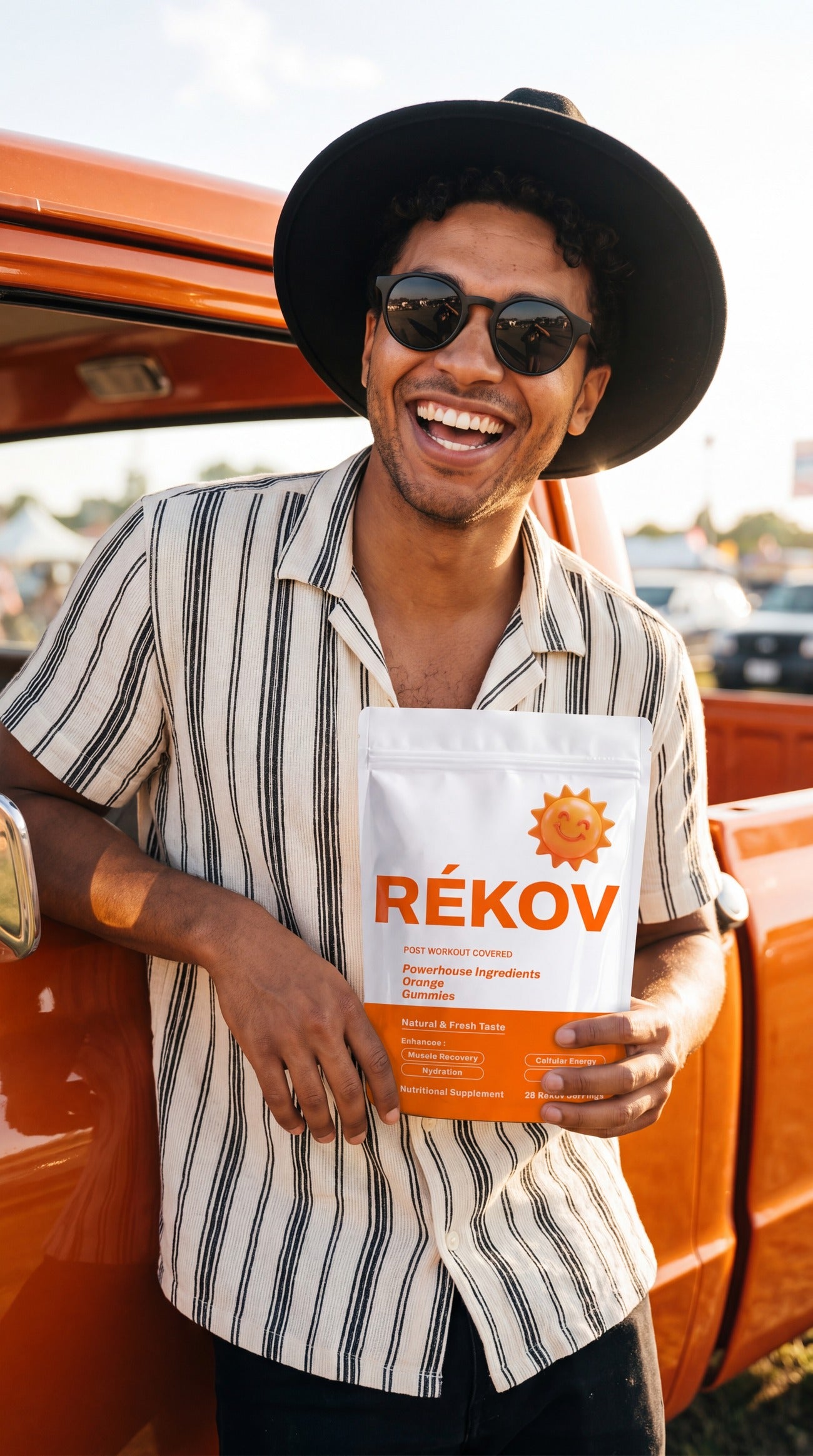 Festival-goer with a Rékov pouch